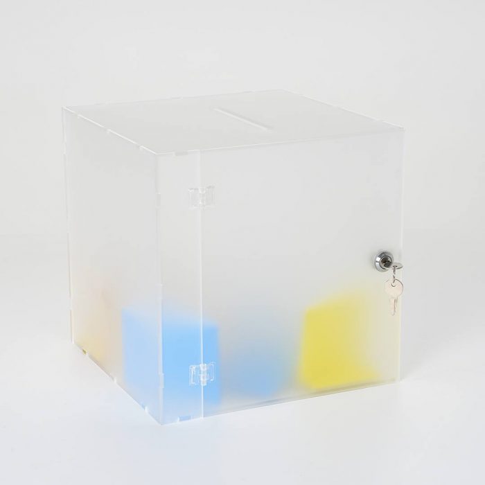 cubo satinato plexiglass con serratura