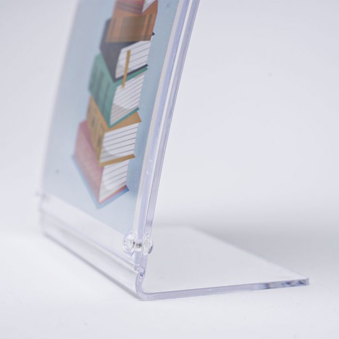porta avvisi con calamita in plexiglass trasparente da banco