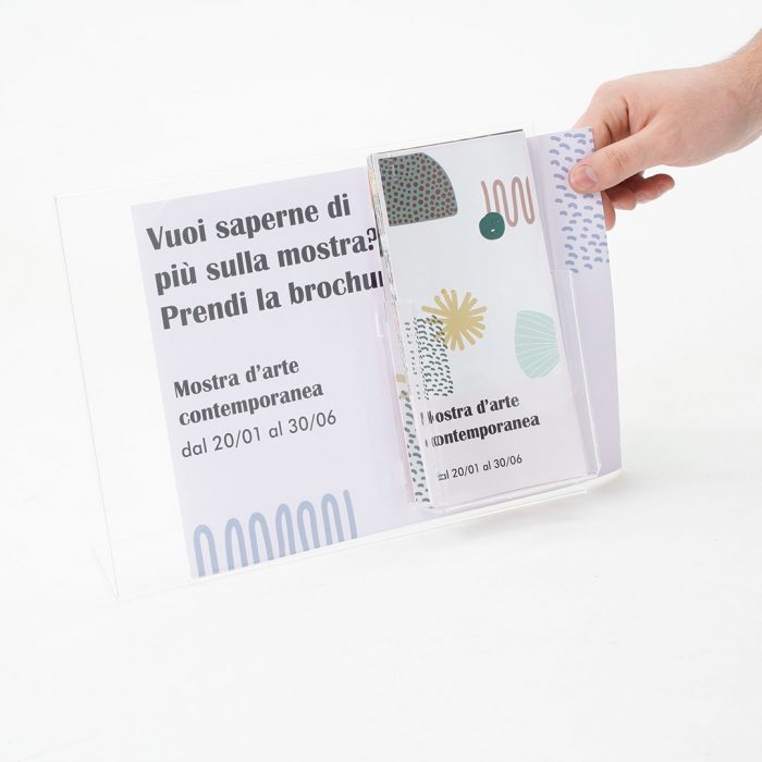 porta avvisi A4 tasca grafica intercambiabile