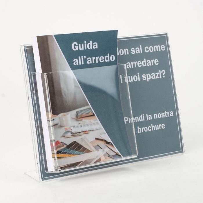 porta avvisi in plexiglass da banco A4