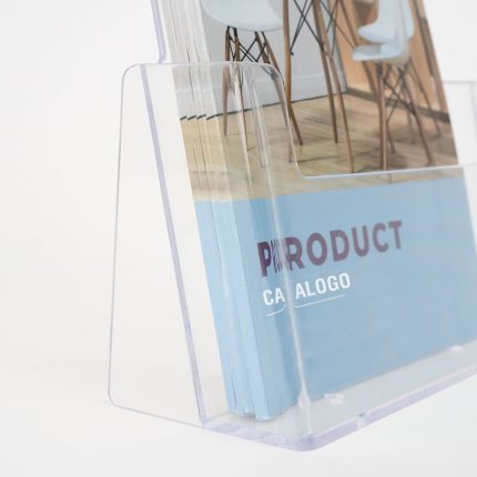 espositore depliant in plexiglassda banco