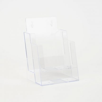porta depliant da banco in plexiglass formato A5 2 tasche