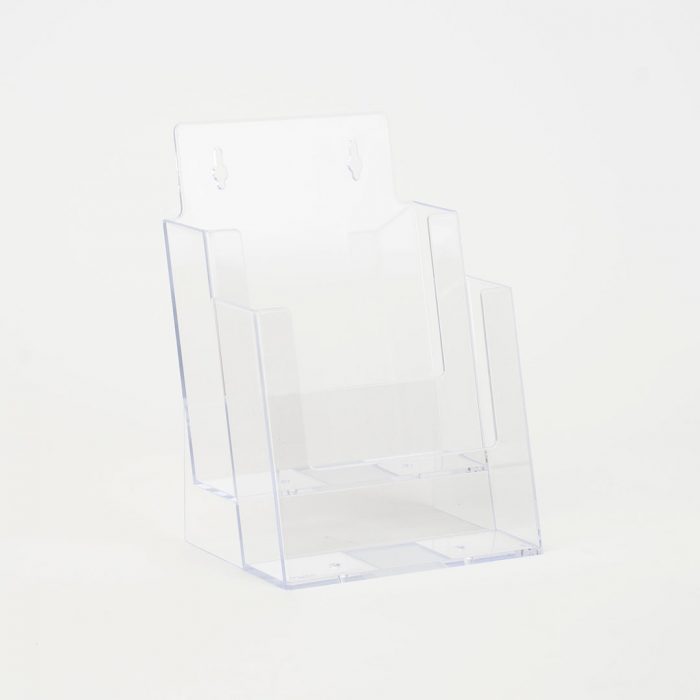 porta depliant da banco in plexiglass formato A5 2 tasche