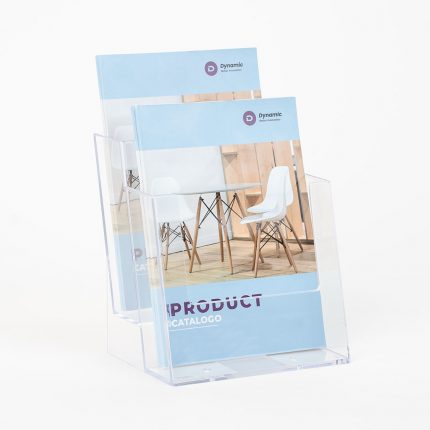 porta depliant in plexiglass formato A5 2 tasche