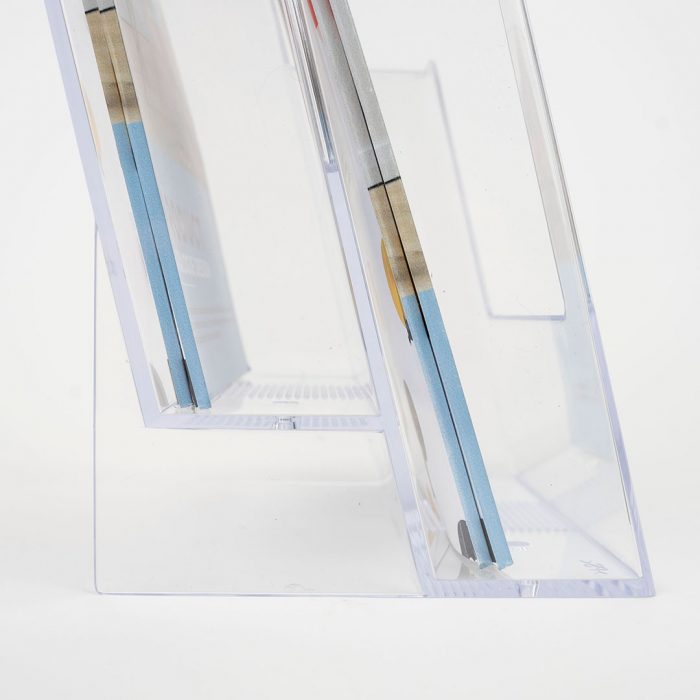porta depliant trasparente formato A5 2 tasche