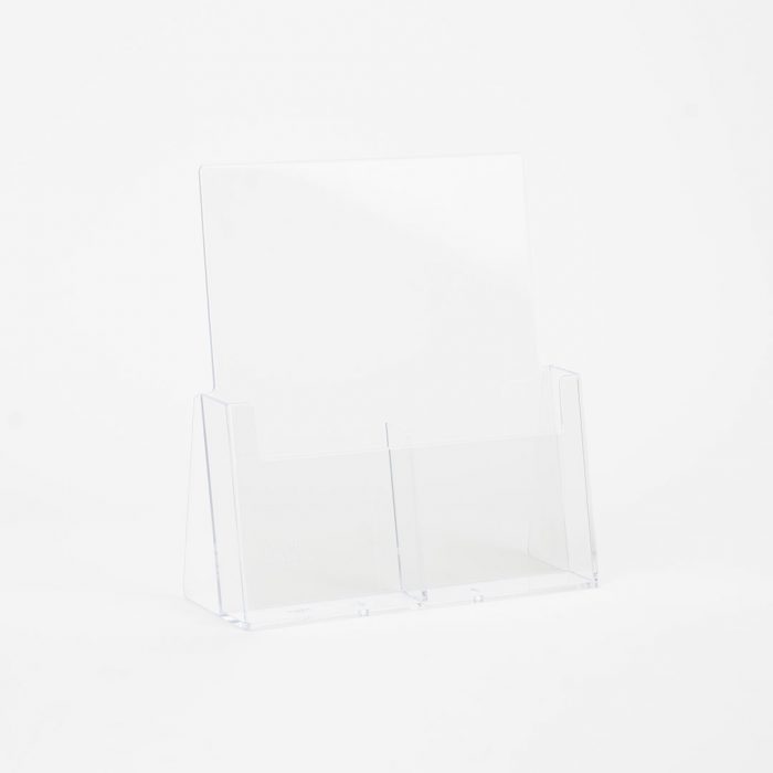 porta depliant con in plexiglass da banco dettaglio
