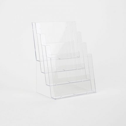 porta depliant in plexiglass da banco