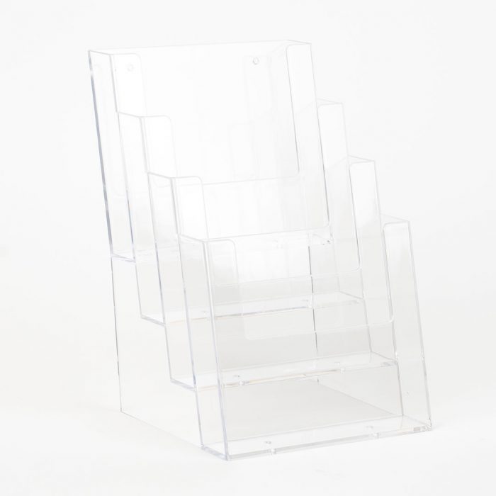 porta depliant in plexiglass quattro tasche a5
