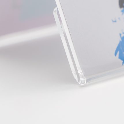 porta nome in plexiglass trasparente da scrivania