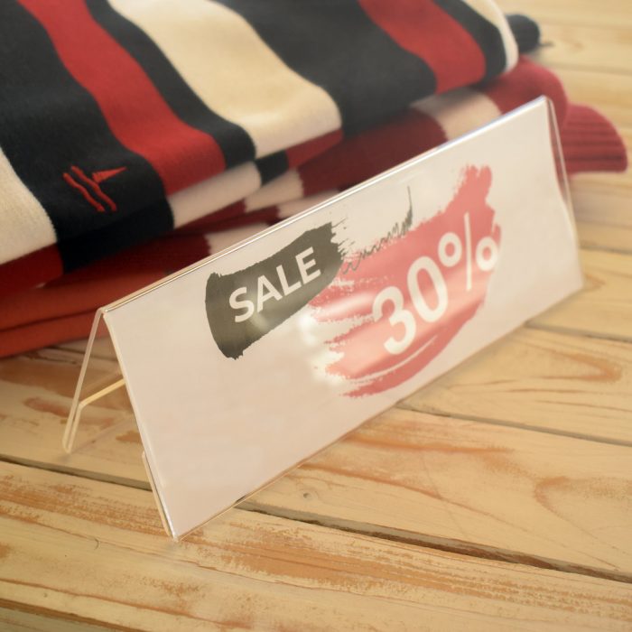 porta prezzo plexiglass trasparente