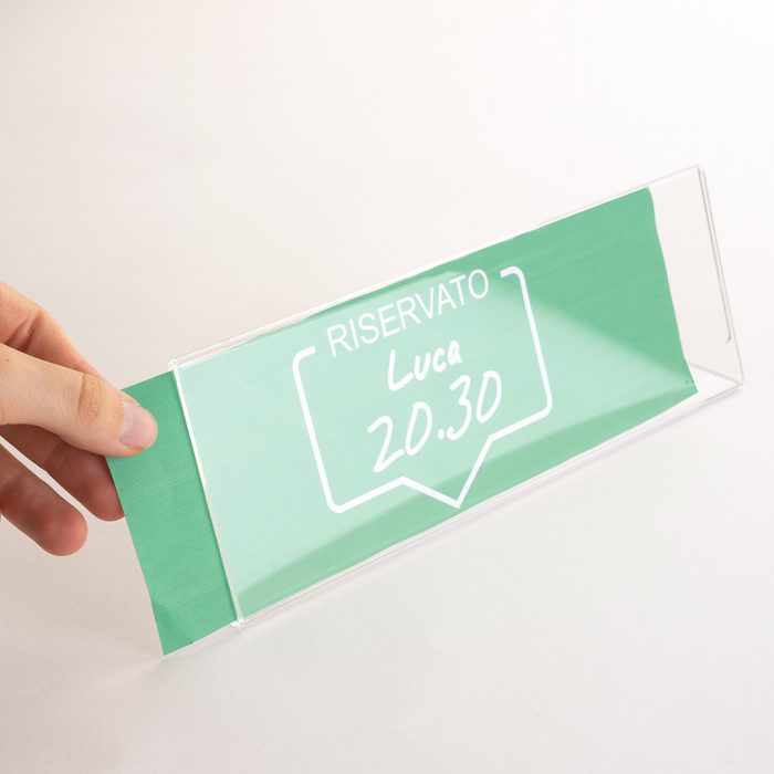 porta menu da tavolo in plexiglas