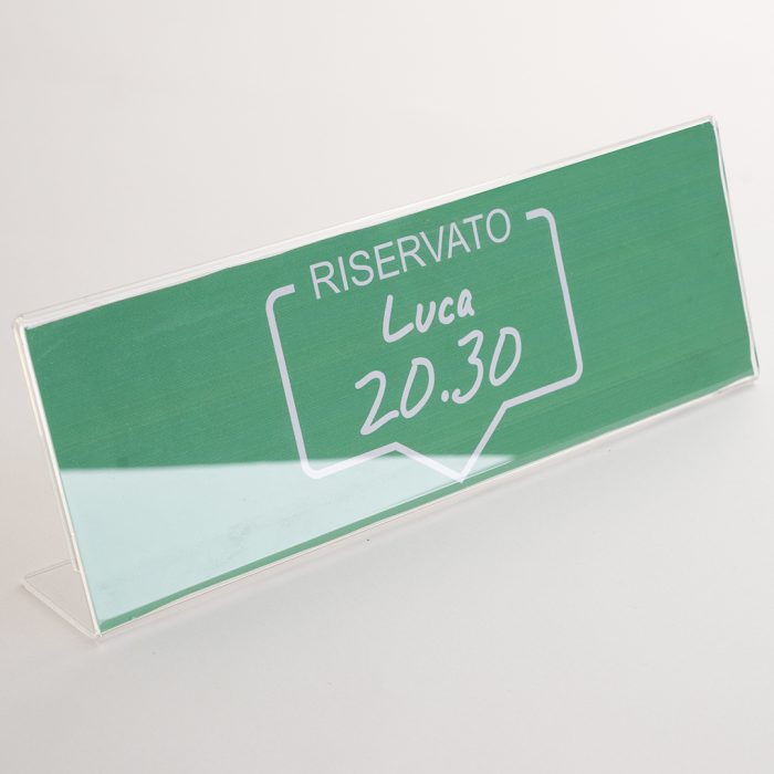 porta menu da tavolo in plexiglas trasparente