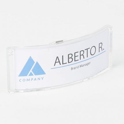 porta nome in acrilico trasparente