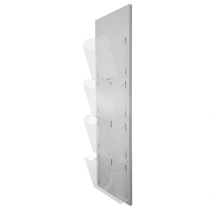 Espositore porta depliant da parete in metallo verniciato con tasche A4 verticale - immagine 2