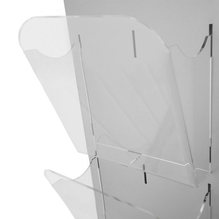Espositore porta depliant da parete in metallo verniciato con tasche A4 verticale - immagine 4
