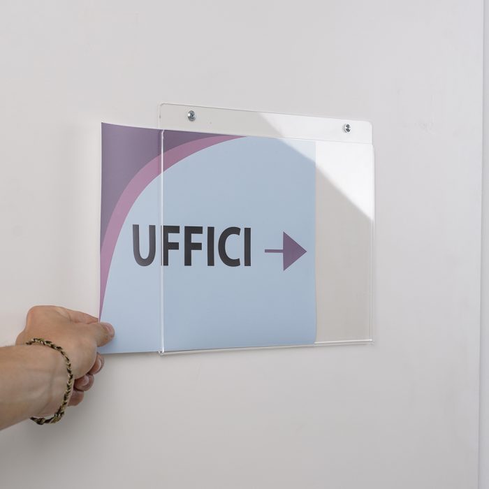 Portavvisi da parete in acrilico formato A4 con fori - immagine 2