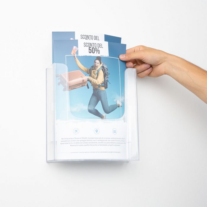 Porta depliant da parete a 2 tasche - immagine 2