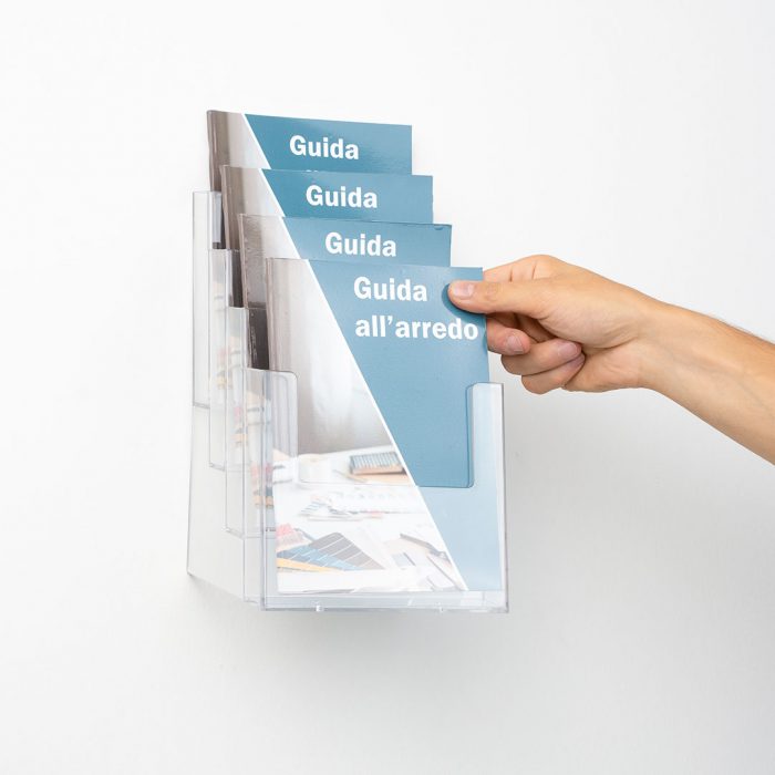 Porta depliant da parete a 4 tasche - immagine 1