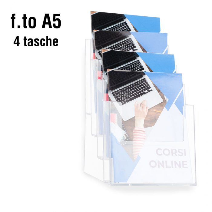 Porta depliant da parete a 4 tasche - immagine 3