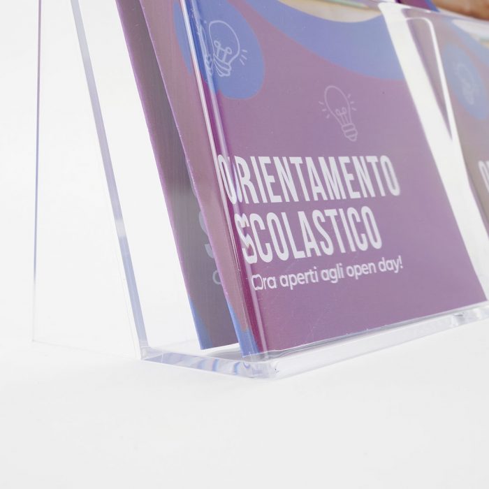 Porta depliant  da parete a 3 tasche f.to 1/3 A4 verticale affiancate - immagine 3