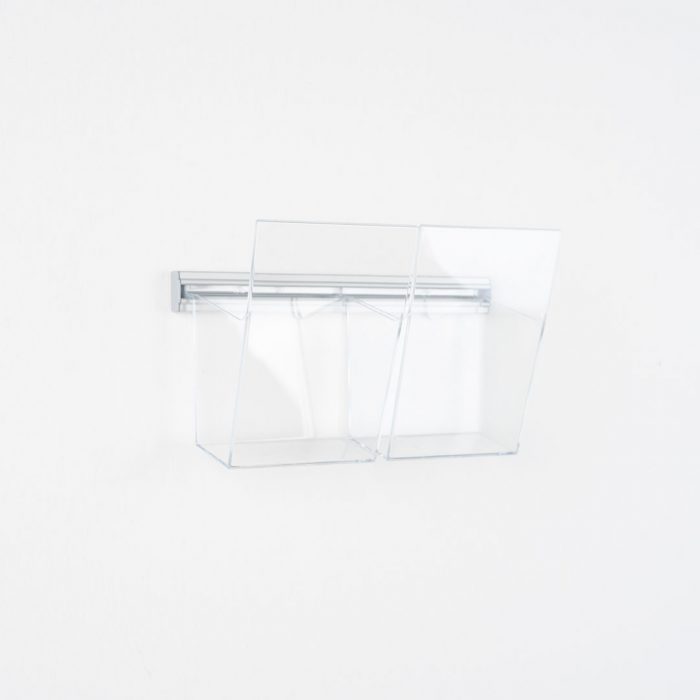 barra in alluminio per tasche in plexiglass agganciabili