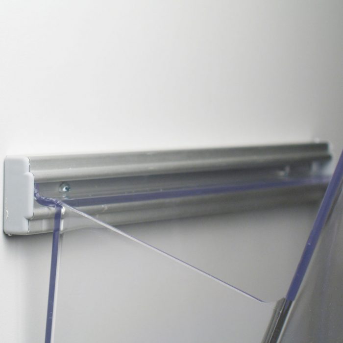 Porta depliant da parete con barra lunghezza 125cm e 5 tasche f.to A4 verticale - immagine 2