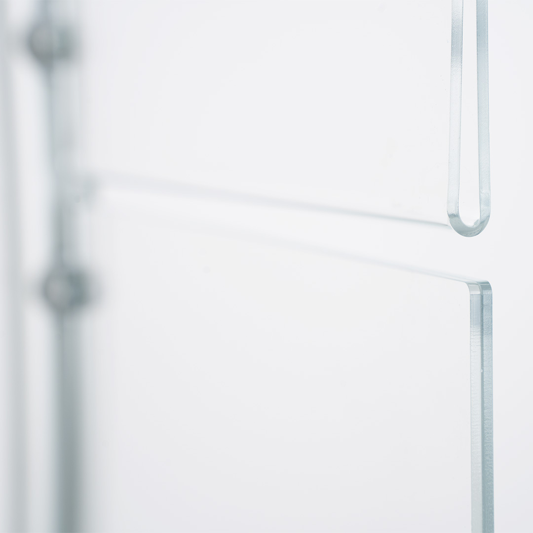 espositori porta avvisi dieci tasche plexiglass trasparenti orizzontali dettaglio