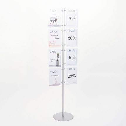 espositore porta avvisi verticale in plexiglass da terra