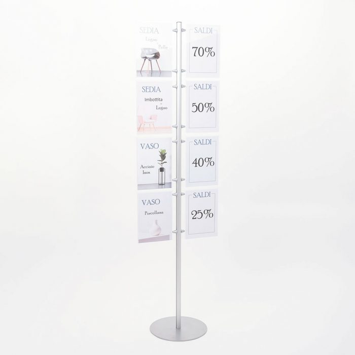 espositore porta avvisi verticale in plexiglass da terra