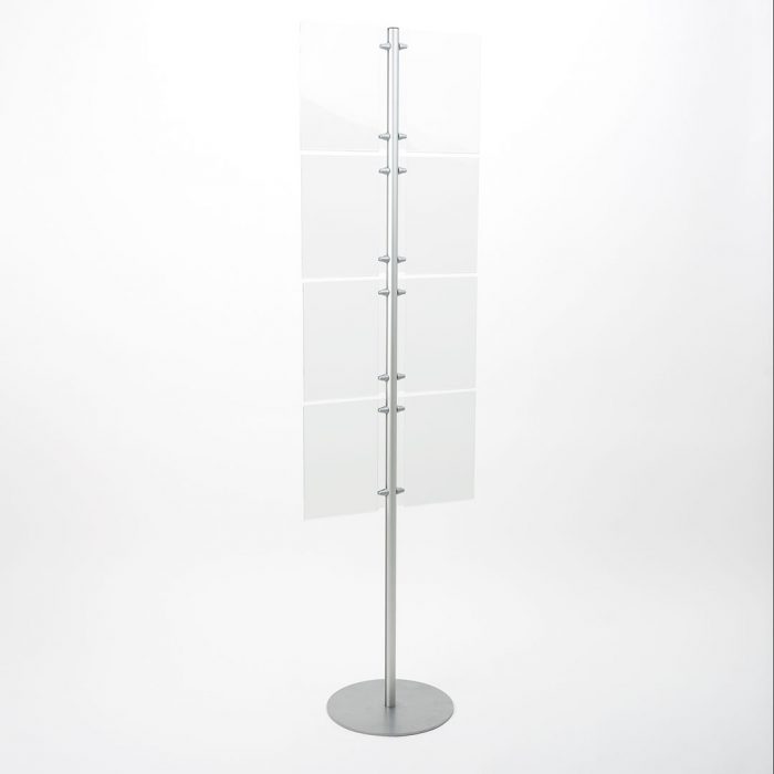 porta avvisi verticale in plexiglass da terra