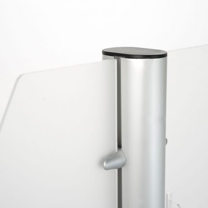 espositore porta depliant a pavimento satinato con vela