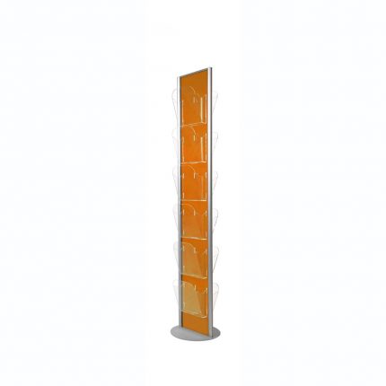 Espositore porta depliant bifacciale con 12 tasche f.to A4 verticale con divisorio rimovibile