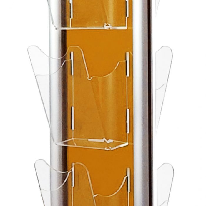 Espositore porta depliant bifacciale con 12 tasche f.to 1/3 A4 verticale