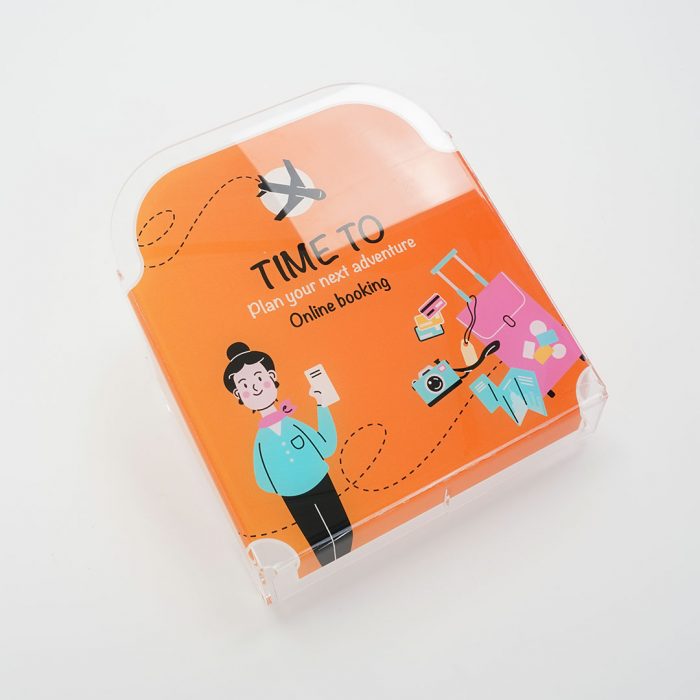 tasca a4 per espositore totem grafica personalizabile stampa coprente