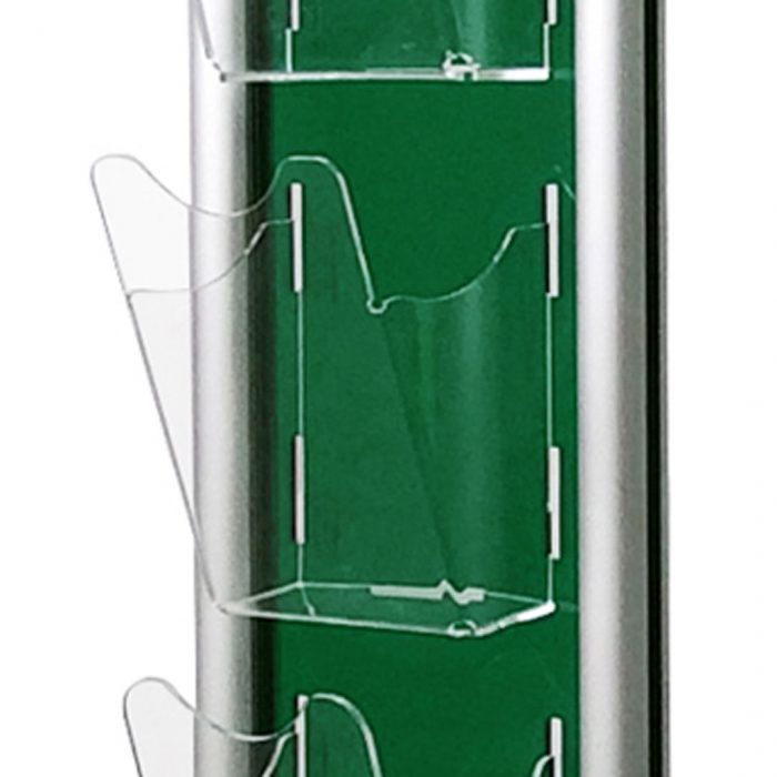 espositore verde trasparente tasca
