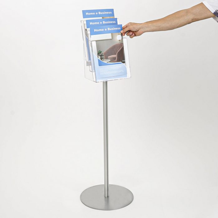 porta depliant in acrilico trasparente a4 con 3 tasche
