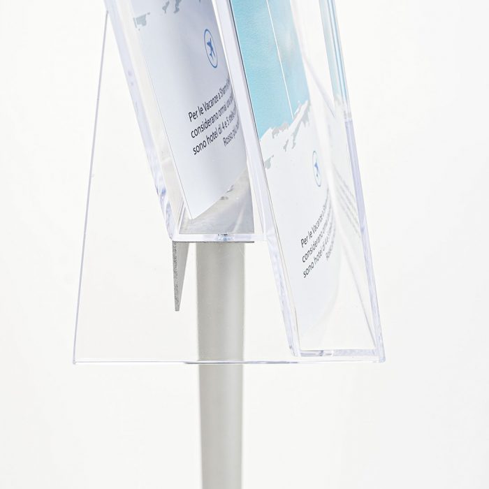 porta autoportante depliant acrlico trasparente 2 tasche
