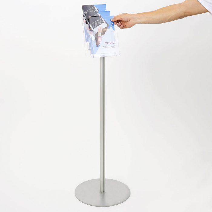 espositore porta depliant A5 3 tasche autoportante