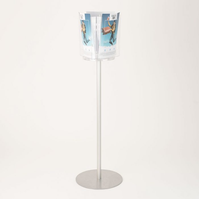porta depliant in plexihlass girevole 3 tasche A4