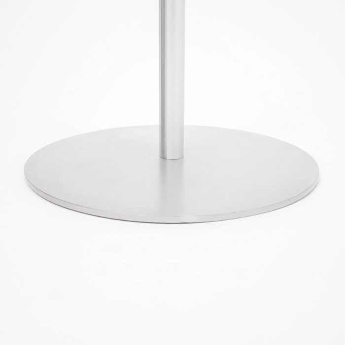 porta depliant base tonda silver