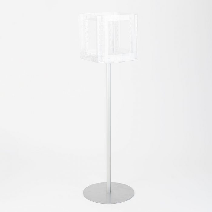 porta depliant in plexiglass girevole trasparente