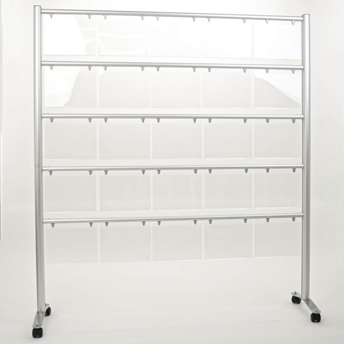 espositore autoportante con tasche in plexiglass A4 da interno