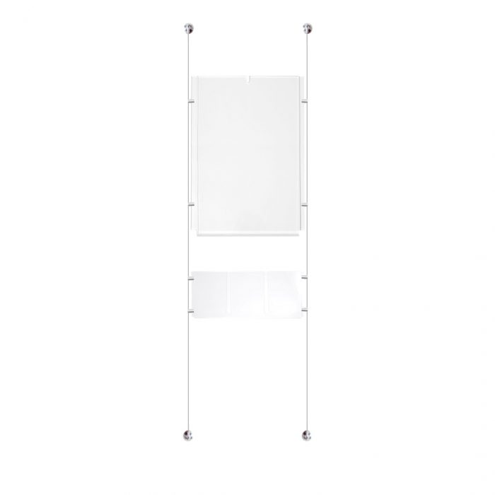 Tasca portavvisi in acrilico f.to 70x100 verticale per sistema a cavetti - immagine 1