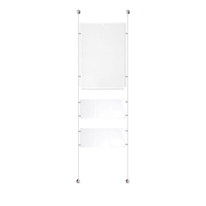 Tasca portavvisi in acrilico f.to 70x100 verticale per sistema a cavetti - immagine 7
