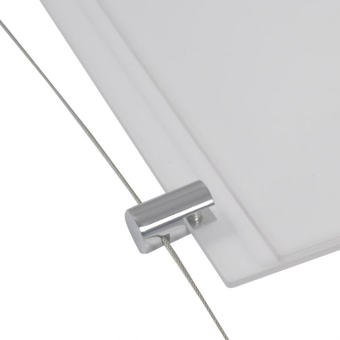 Tasca portavvisi in acrilico f.to 70x100 verticale per sistema a cavetti - immagine 5