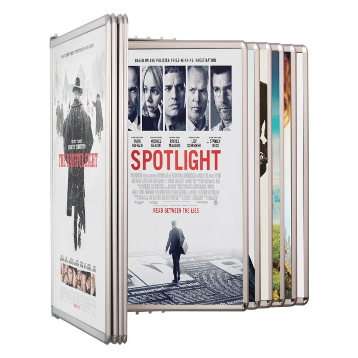 Espositore a libro da parete con 10 cornici porta poster - immagine 2