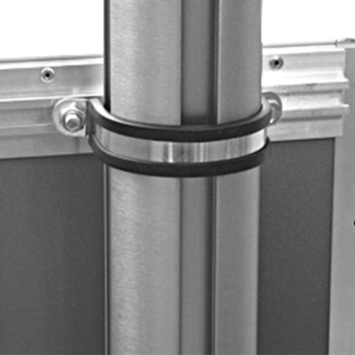 Cornice a scatto f.to A3 verticale con doppia staffa e collari per pali - immagine 4