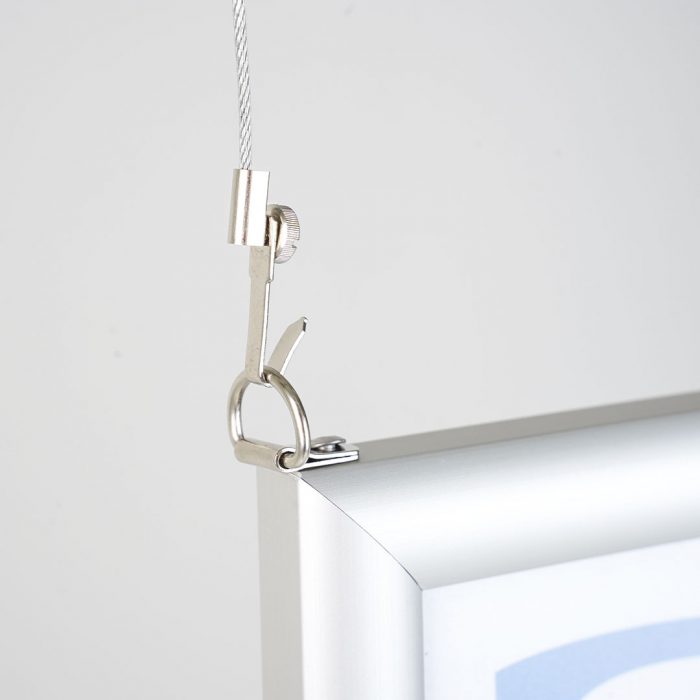 Cornice bifacciale a sosensione con ganci per cavetti - immagine 4