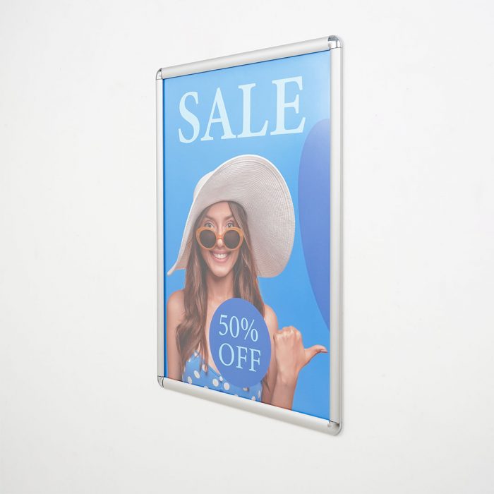 Cornice a scatto con profili frame 25 mm, angoli tondi e PVC frontale anti-riflesso - immagine 5