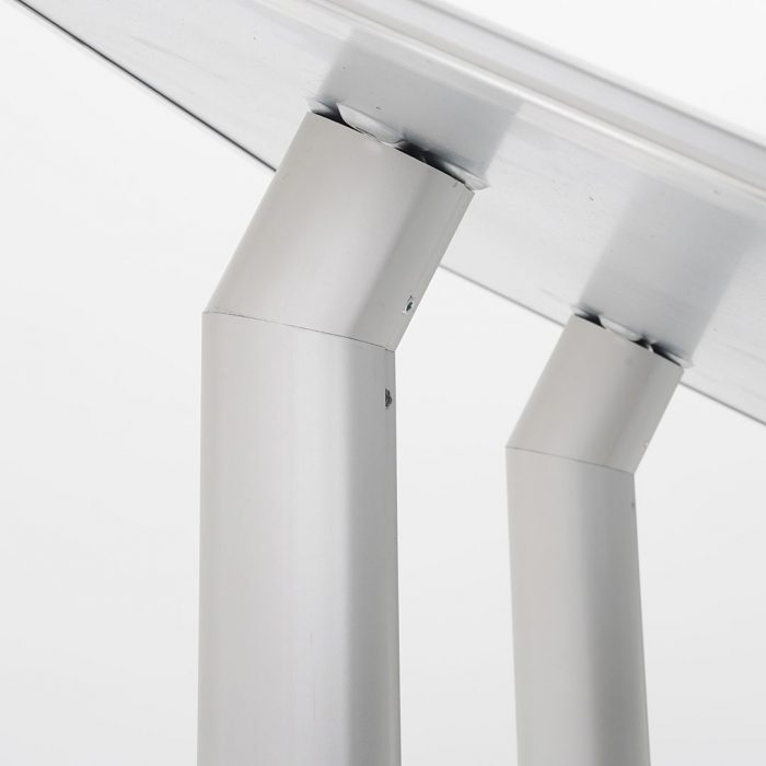 Leggio con cornice f.to A2 orizzontale, doppio montante in alluminio e base quadrata in MDF laccato - immagine 4